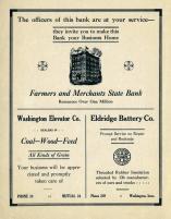Farmers and Merchants State Bank, Eldridge Battery Co., Washington Elevator Co., Washington County 1920